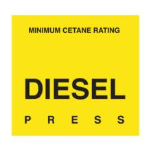 D-29-DSL OCTANE & CETANE RATING DECAL - MINIMUM OCTANE